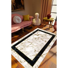 Eskitme Modern Çerçeve Desenli Mermer Bej Beyaz Kahverengi Siyah Kaydırmaz Kesme Yıkanabilir Ince Ha