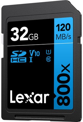 Lexar 32GB High-Performance 800X Uhs-I Sdhc Memory Card (Blue Series)