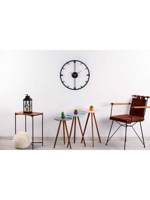 Gowpenart Conflate Metal Siyah Duvar Saati 1,5 mm Kalınlık