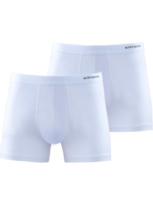 Erkek Boxer loose Fit 2'li Beyaz 9626 Blackspade