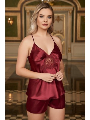 Barina 8634 Bayan Bordo Saten Uzun 6 Lı Set