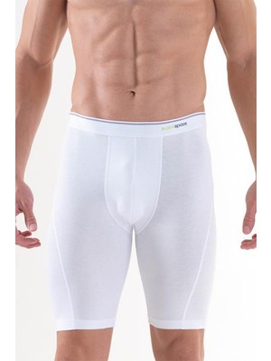 Tender Cotton Büyük Beden Uzun Paça Beyaz Boxer 9230 Blackspade