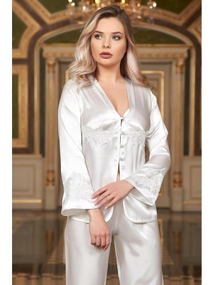 Barina 8634 Bayan Ekru Saten Uzun 6 Lı Set