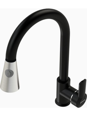 POLEX Cristalux Lux Spiralli Siyah Mutfak Evye Bataryası