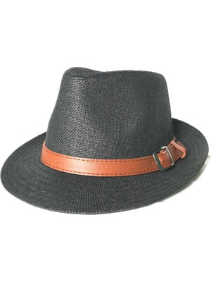 Salar Ticaret Siyah Yazlık Kovboy Şapka Paper Kumaş Fötr Şapka