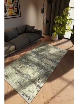 Modern Toprak Dijital Baskı Halı Kaydırmaz Ince Yıkanabilir