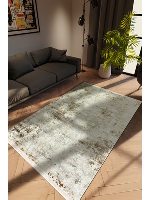 Modern Vizon Dijital Baskı Halı Kaydırmaz Ince Yıkanabilir