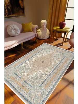 Salon Halısı Salon Halısı Eskitme Klasik Turuncu Kaydırmaz Kesme Yıkanabilir Ince Halı Tüysüz Kilim