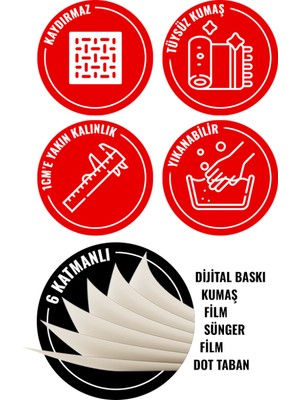 Modern Geometrik Mor Krem Kaydırmaz Kesme Yıkanabilir Ince Halı