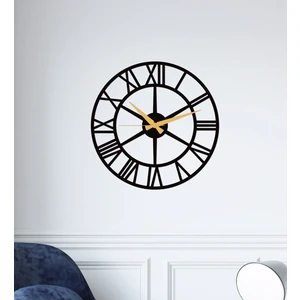 Gowpenart Dizayn Gowpenart Roma Rakamlı Metal Siyah Duvar Saati 1,5 mm Kalınlık