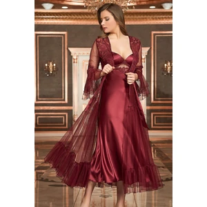 BARİNA 8690 BAYAN BORDO SATEN UZUN 6 LI SET