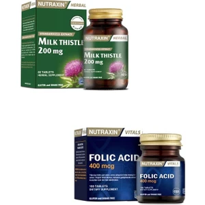 Milk Thistle 60 Tablet + Folik Asit Takviyesi 400 Mcg 100 Tablet