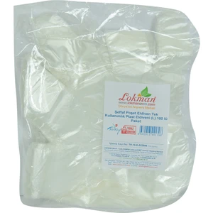 Lokmanavm Şeffaf Poşet Eldiven Tek Kullanımlık Plast Eldiveni (L) 100'lü Paket