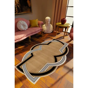 Salon Halısı Klasik Modern Kahverengi Siyah Gri Kaydırmaz Kesme Yıkanabilir Ince Halı Tüysüz Kilim