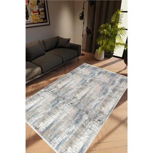 Salon Halısı Doku Eskitme Gri Beyaz Mavi Kaydırmaz Kesme Yıkanabilir Ince Halı Tüysüz Kilim