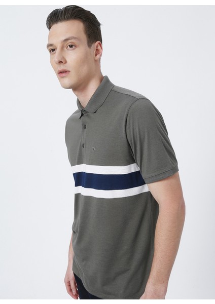 Cm T 712 Regular Fit Jakarlı Haki Erkek Polo T-Shirt