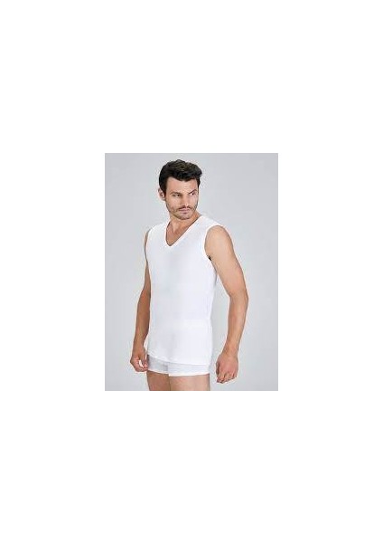 Barry V Yakalı Pamuk 2 Li Erkek Atlet Beyaz modelleri