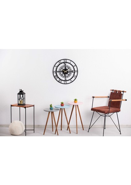 Gowpenart Pusulalı Metal Siyah Duvar Saati 1,5 mm fiyatları