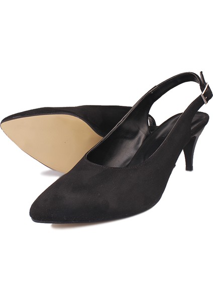 111215 008 Kadın Siyah Süet Büyük & Küçük Numara Stiletto fırsatları