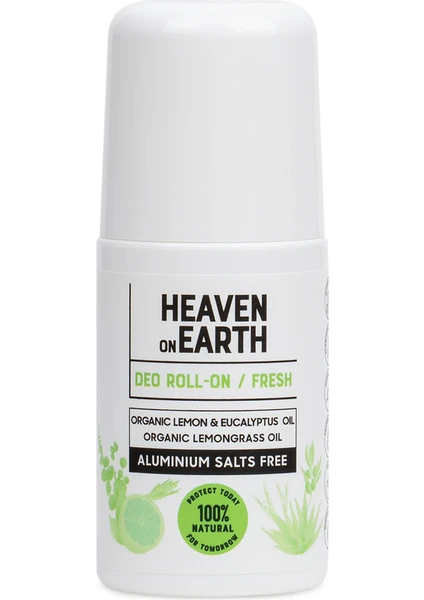 Heaven on Earth%100 Doğal Organik Roll On Aluminyum Tuzları Içermez Fresh 50 ml Vegan