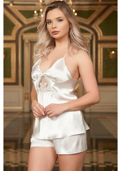 BARİNA 8634 BAYAN EKRU SATEN UZUN 6 LI SET