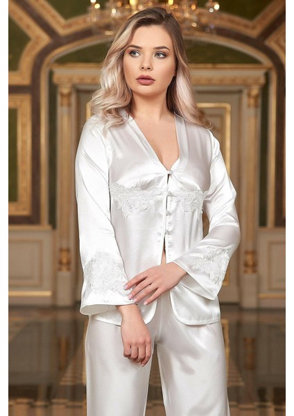 BARİNA 8634 BAYAN EKRU SATEN UZUN 6 LI SET