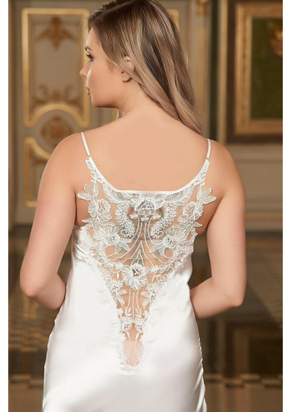 BARİNA 8634 BAYAN EKRU SATEN UZUN 6 LI SET