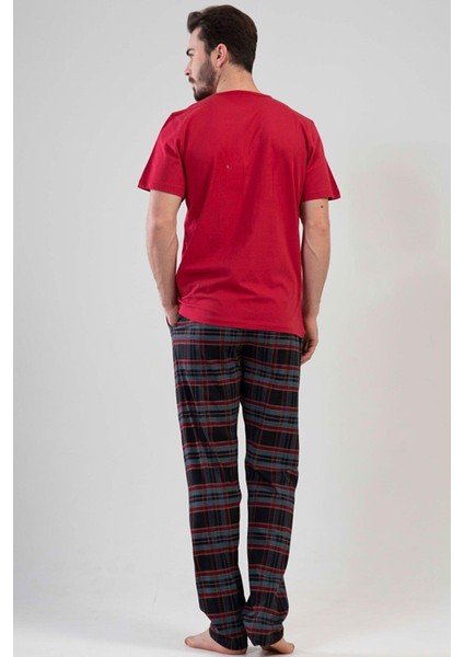 VİENETTA 111396-0568 ERKEK KISA KOL BORDO PİJAMA TAKIMI fırsatları