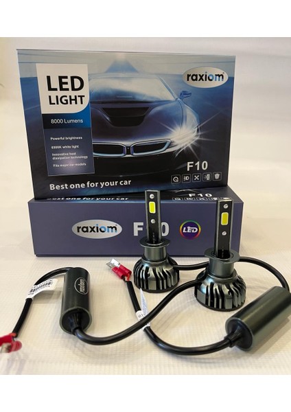 H1 Led Xenon Kit Kısa Fanlı Şimşek Etkili Raxiom F10 (2 Adet Far Için)