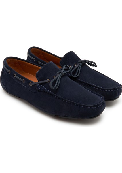 Connor Lacivert Erkek Süet Loafer