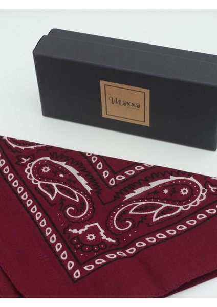 Iki'li Paket %100 Coton Desenli Bordo Renk Bandana Unisex Kadın/erkek Model 1 fiyatları