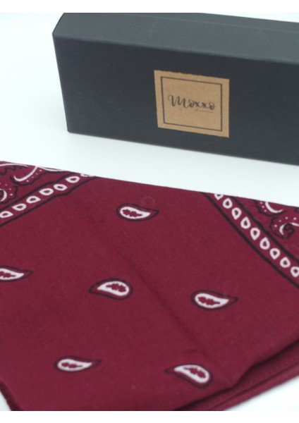 Iki'li Paket %100 Coton Desenli Bordo Renk Bandana Unisex Kadın/erkek Model 1 modelleri