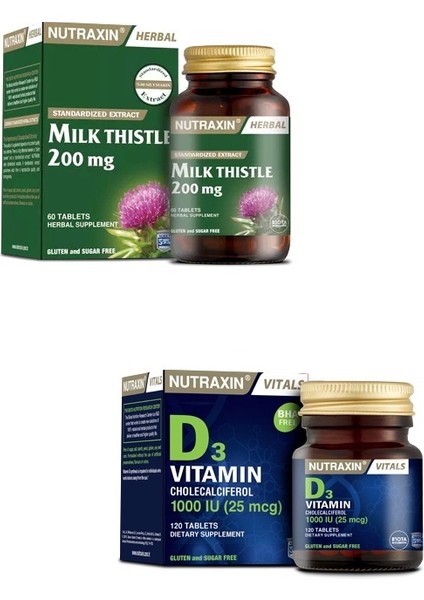 Milk Thistle 60 Tablet + D3 Vitamini 1000 Iu 120 Tablet