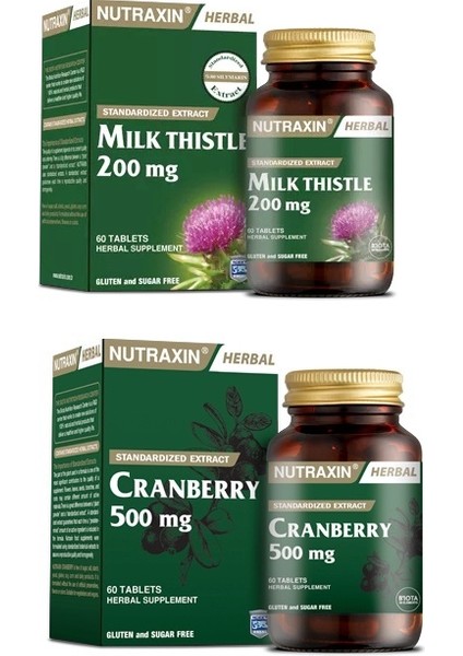 Milk Thistle 60 Tablet + Cranberry 500 Mg 60 Tablet