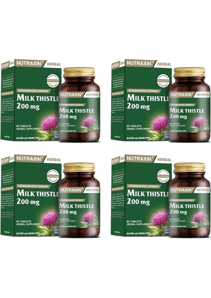 Milk Thistle Deve Dikeni Tohum Ekstresi 60 Tablet X4 Adet