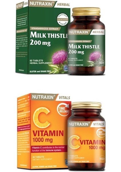 Milk Thistle 60 Tablet + C Vitamini 1000 Mg 30 Tablet