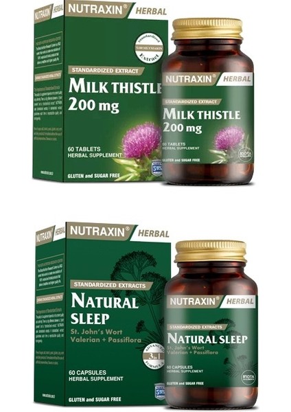 Milk Thistle 60 Tablet + Natural Sleep 60 Kapsül