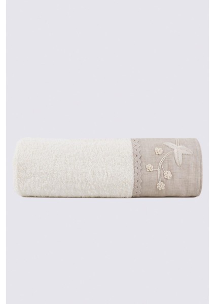 Ayliz Banyo Havlusu Organik Pamuk El Nakışlı Krem 80 x 150 cm fiyatları