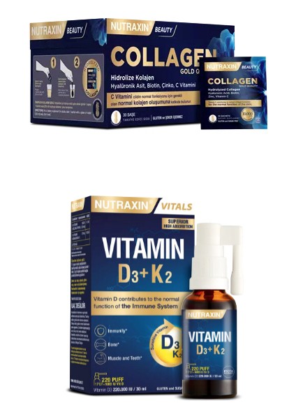 Collagen 30 Saşe 10000 Mg + Vitamin D3 K2 30 ml