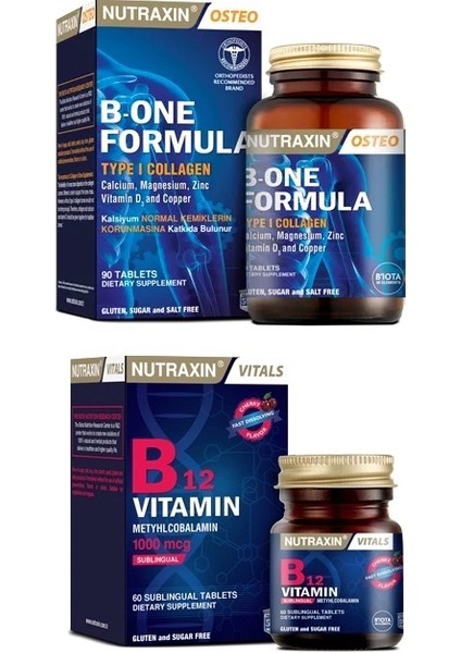 B-One Formula 90 Tablet + B12 Vitamini 1000 Mcg 60 Dilaltı Tableti