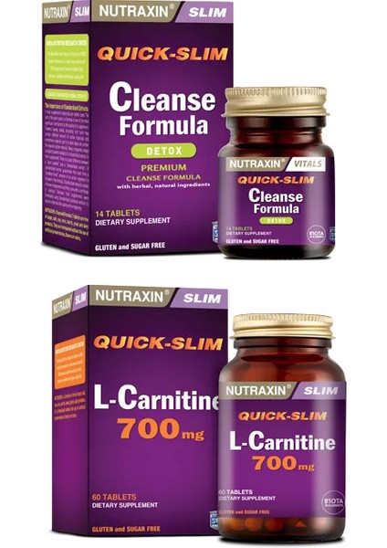 Cleanse Formula 7 Detox 14 Tablet +Quick-Slim L-Carnitine 60 Tablet