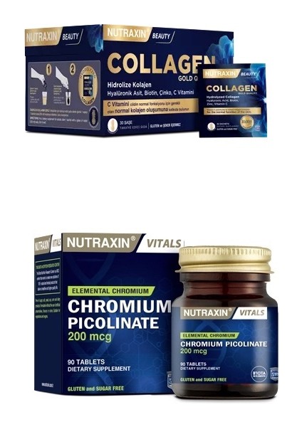 Collagen 30 Saşe 10000 Mg + Krom Minerali Içeren Gıda Takviyesi 90 Tablet