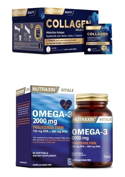 Collagen 30 Saşe 10000 Mg+Omega-3 2000 Mg 60 Yumuşak Kapsül