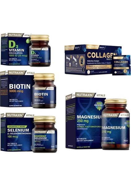 Collagen 30 Saşe 10000 Mg + Biotin + D3 Vitamini + Selenyum ve Magnezyum Takviyesi