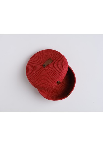 Çok Amaçlı Kapaklı Pamuk Ip Sepet 20 x 8 cm