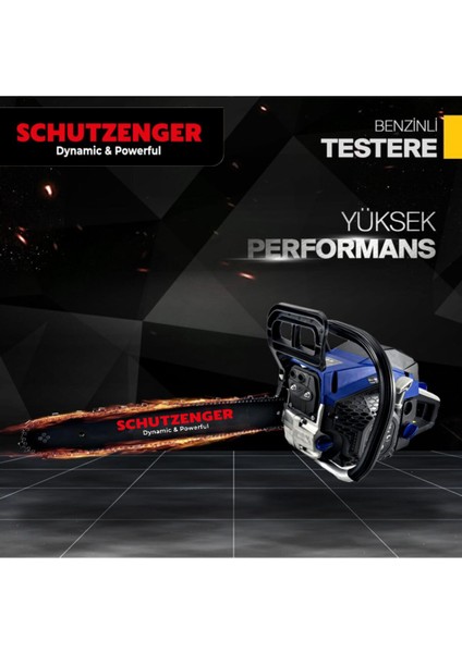 Schutzenger Hr 6000 Benzinli Testere Ağaç Odun Dal Kesme Makinesi 6.0 Hp 62 cc Motorlu Testere Orman Motoru SCH6001