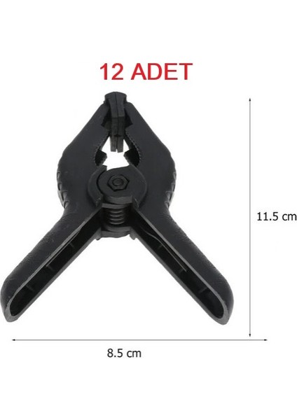 Fon Mandali-Clamp 4.5 Inç Fon Perde Tutucu 12 Adet