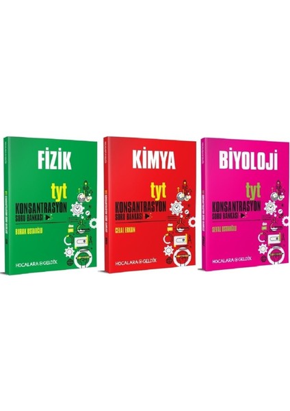 YKS TYT Fizik + Kimya + Biyoloji Konsantrasyon Soru Bankası 3'lü Set 2022