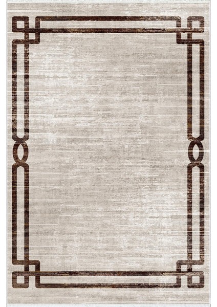 Salon Halısı Modern Çizgili Kahverengi Gri Kaydırmaz Kesme Yıkanabilir Ince Halı Tüysüz Kilim fiyatları