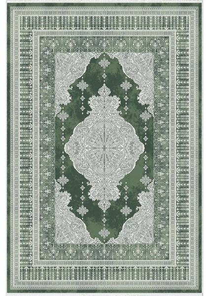 Salon Halısı Klasik Yeşil Gri Kaydırmaz Kesme Yıkanabilir Ince Halı Tüysüz Kilim fiyatları